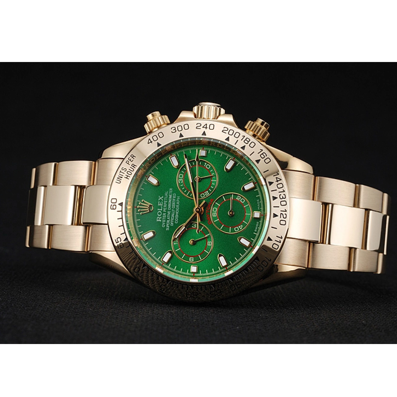 Aaa replica watch And Daytona 1454244 Dial Rolex Bracelet Green Gold Cosmograph Case 0817